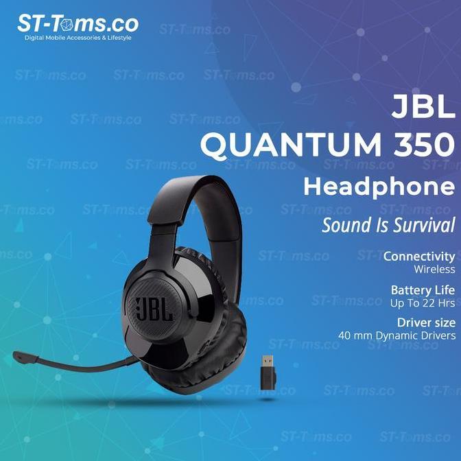 JBL Quantum 350 Wireless PC Gaming Headset with Detachable Boom mic