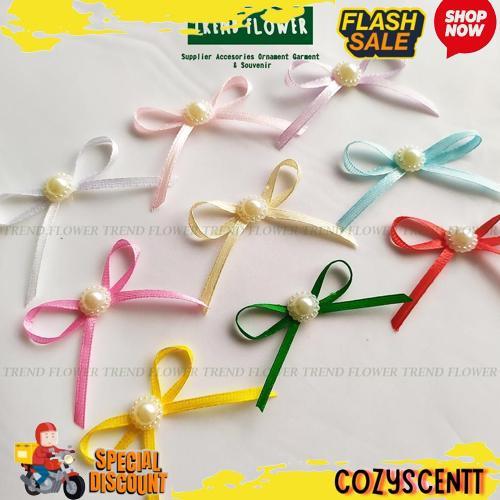 COD [PER LUSIN] Pita kecil Satin 1/8 inch plus monte kecil PER LUSIN pita hiasan souvenir hampers pi