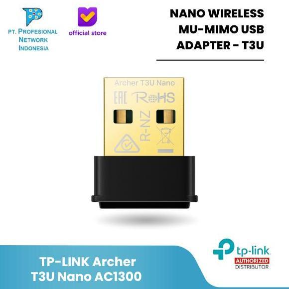 TP-LINK Archer T3U Nano AC1300 Nano Wireless MU-MIMO USB Adapter - T3U