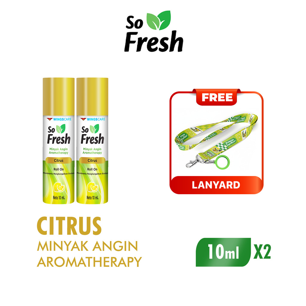 So Fresh Minyak Angin Aromatherapy Citrus 10 ml x2 Free Landyard