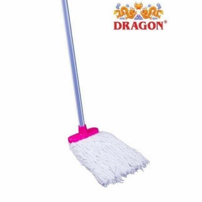 Pel Lantai Sumbu 18 Dengan Gagang Besi Dragon / Mop Pel Lantai Kain Sumbu 18 Dragon