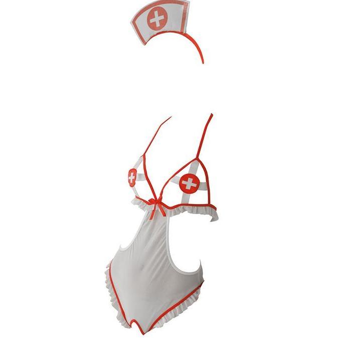 Promo L1245 Lingerie Sexy Baju Dinas Malam Wanita Seksi Costume Suster Perawat Nurse COD