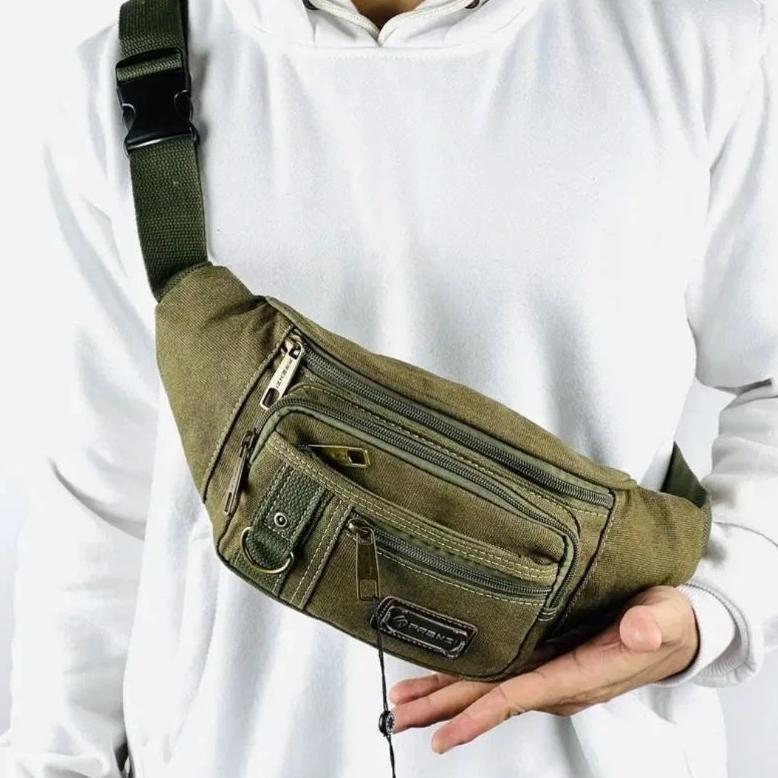 Tas Selempang Kanvas Forenzi Pria | Tas Pinggang kanvas cowok dewasa | Tas Punggung Kanvas