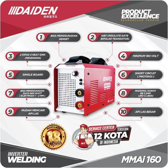 Promo Daiden Mesin Las Trafo Las Inverter Welding 160A 160 A Mmai 160 Cod