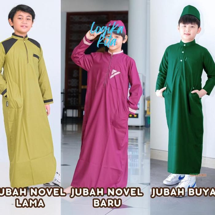 GC27 ad-77 ht-12 Jubah Anak Cowok Polos / Gamis Anak Laki - Laki Bahan Adem NOVEL Sale Berkualitas B