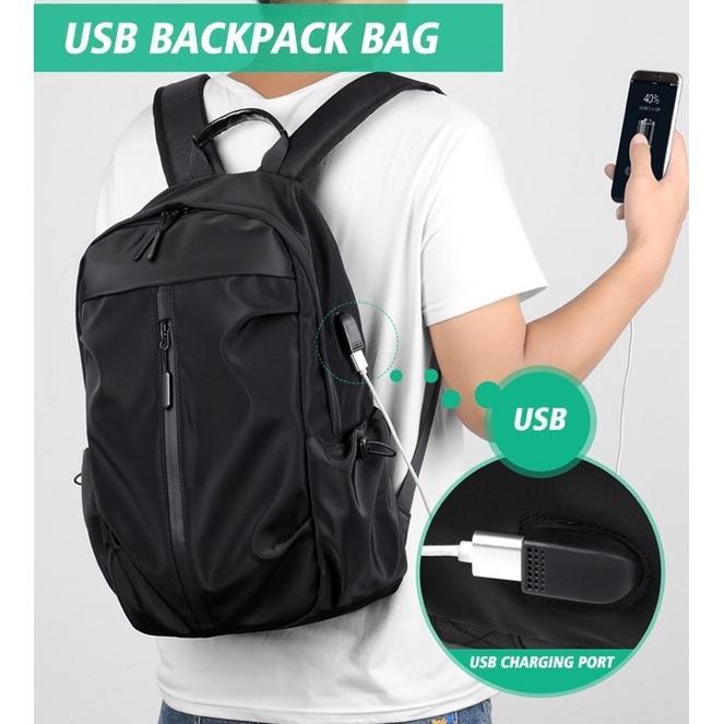 Tas Ransel Laptop Usb Premium Anti Air Original Bisa Untuk Cas Hp