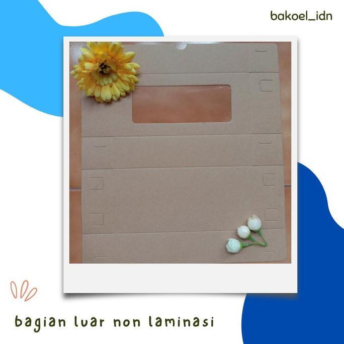 Kardus Kotak Box Kraft Mika Laminasi Jendela Bolu Gulung Mini Kue
