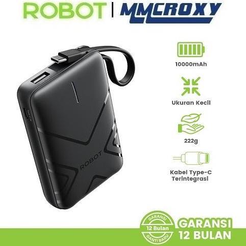 Robot RT17 Powerbank 10000mAh Built in Cable Smart Powerbank Mini Portable