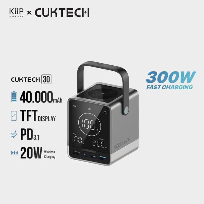 (KiiP Wireless x Cuktech) Cuktech P01 Power Bank 40000mAh 300W USB Type-C Fast Charging Adaptor