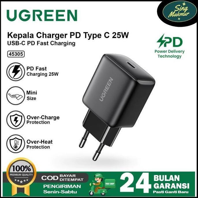 Ugreen Kepala Charger 25 watt PD Type C Super Fast Charging PPS PD 3.0 4.0