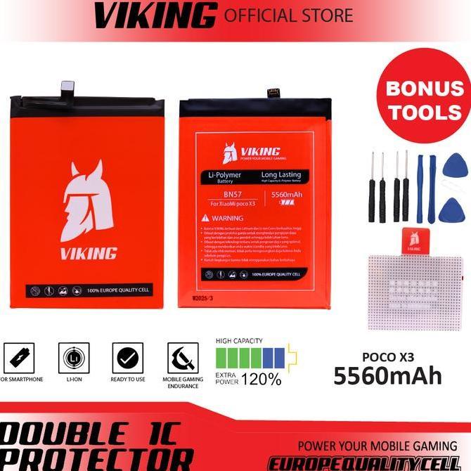 VIKING Baterai Poco X3 Nfc - X3 Pro BN57 Double Power
