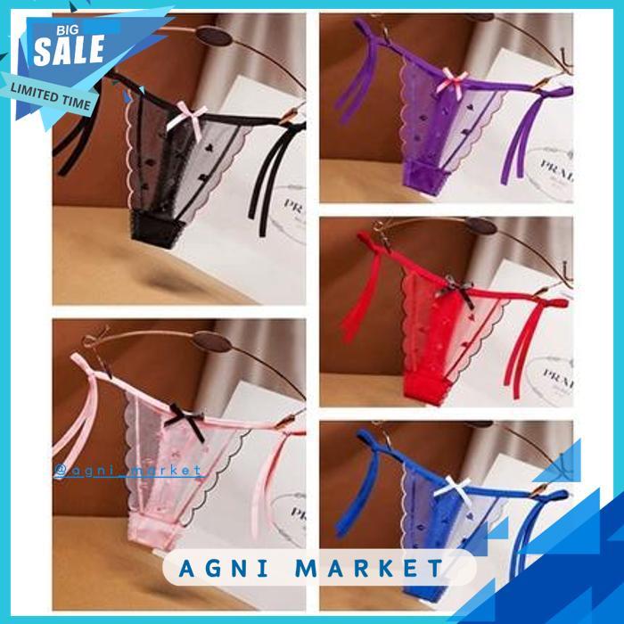 CELANA DALAM WANITA SEXY NEW LOW WAIST TALI G STRING RENDA TRANSPARAN CD PANTIES IMPORT C239 GRATIS 