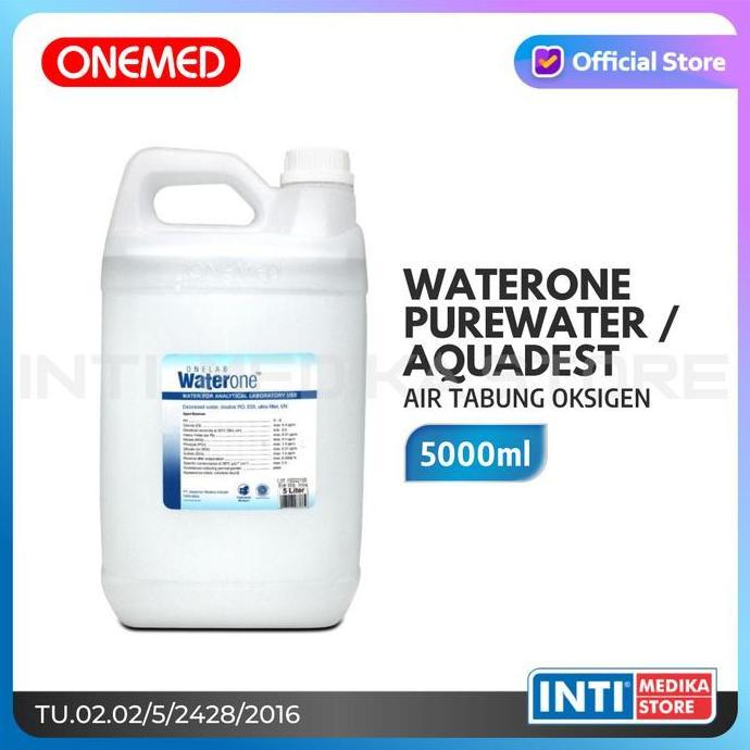Onemed - Waterone 5 Liter | Pure Water | Aquadest | Air Tabung Oksigen