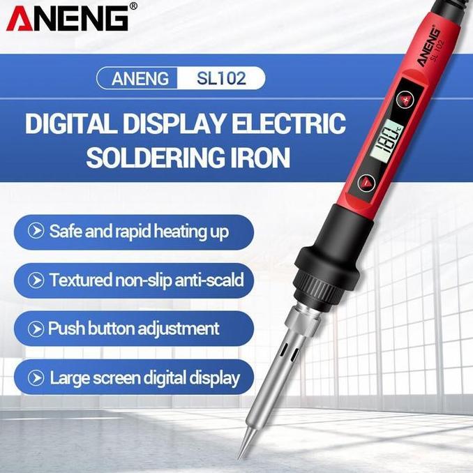 *****] solder digital Aneng solder lcd 60W 220v digital bagus adjustable suhu