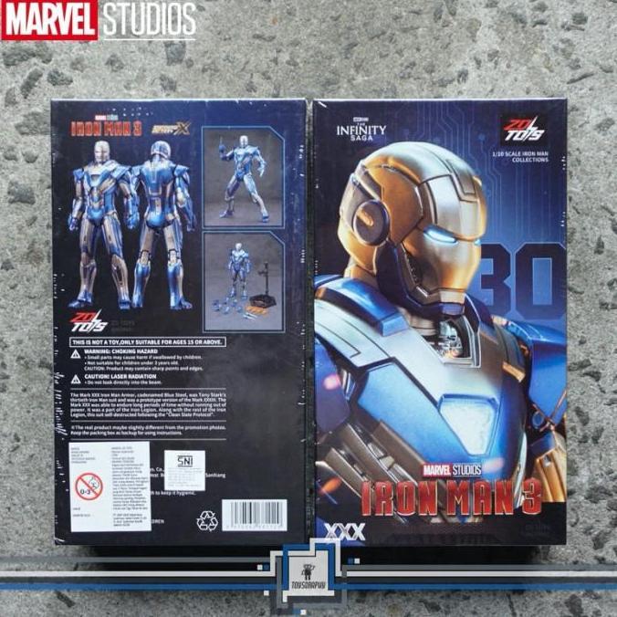ZD Toys IRON MAN Mark 30 Blue Steel Ironman 3 Marvel Legends Figure
