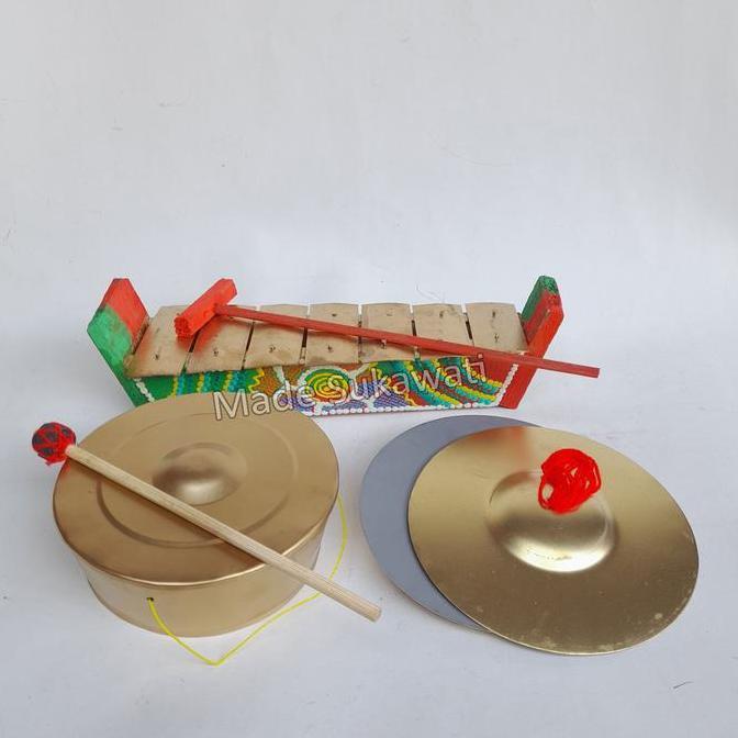 $+$+$+$+] Alat musik gamelan mini Bali 30cm gong cengceng mainan edukasi anak