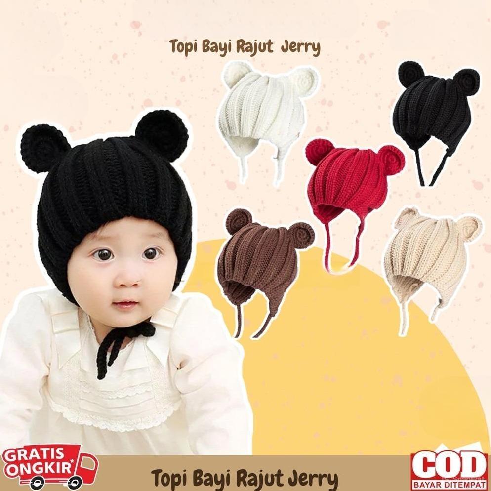 Topi Kupluk Bayi Rajut JERRY Baby Boy Girl Rajut TP29