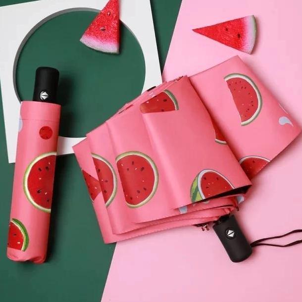 Promo Payung Lipat Motif Buah Buahan Anti Uv Payung 3D / Payung 3D Viral Besi Cod