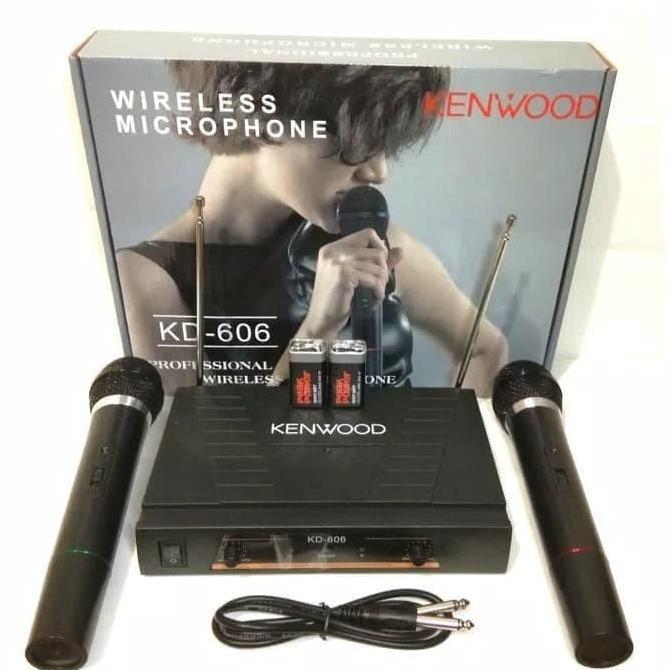 Mikrofon Kenwood Mic Wireless Double KD 606 Tanpa Kabel Original