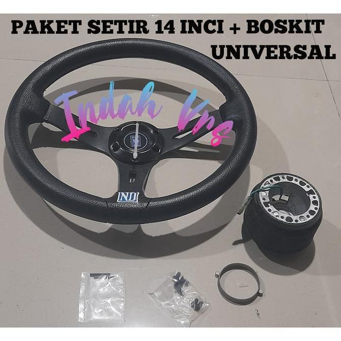 Setir Racing Nardi 14 Inci + Boskit Toyota Suzuki Daihatsu Mitsubishi Honda Stir Racing Mobil Univer