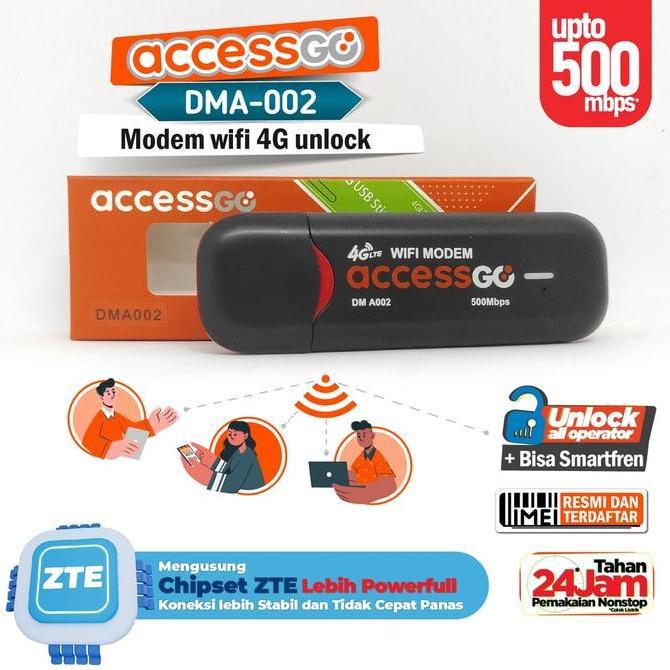 Modem Wifi Router Wifi Stick Usb 4G Lte Dma-002 Zte Chipset (Unlock All Operator) Garansi Resmi Mura