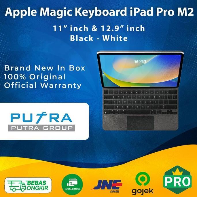 TERLARIS - Apple Magic Keyboard for iPad Pro 2022 M2 6th Gen 11 12.9 White Black