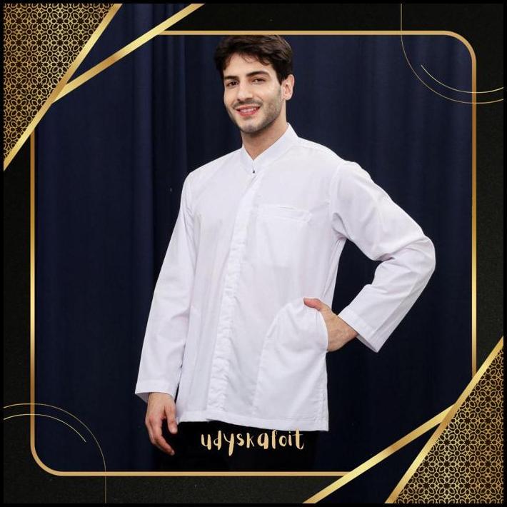 eqw-68 bas-12 Am67 Baju Koko Kurta Haibah Dewasa Lengan Panjang Material Catton Adem Serap Keringat 