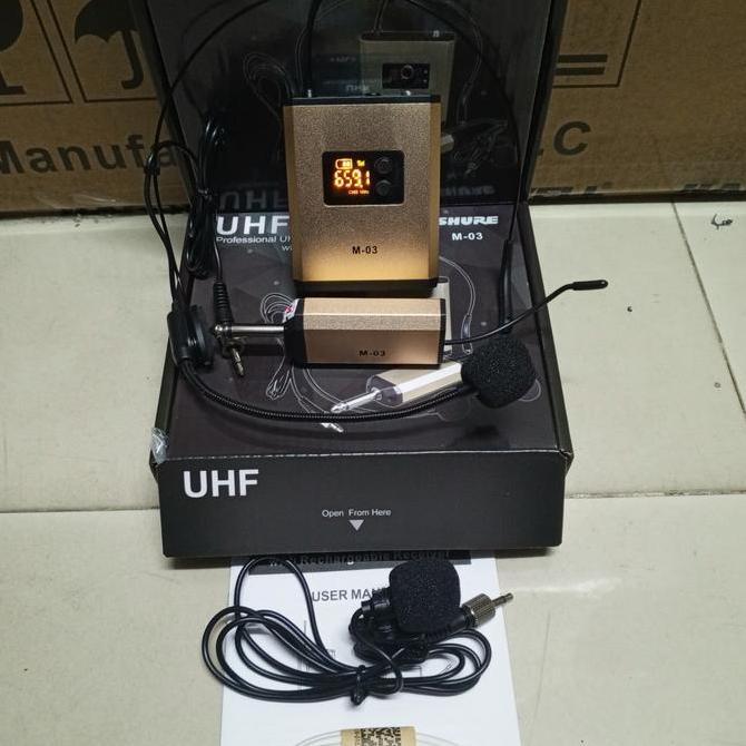 Mic Wireless Shure M-03HC 1Clip on - 1Headset Original