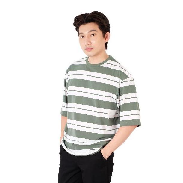 POSHBOY Kaos Oversize Pria Lengan Pendek Oversized T-Shirt - Baju Stripe - Hasting