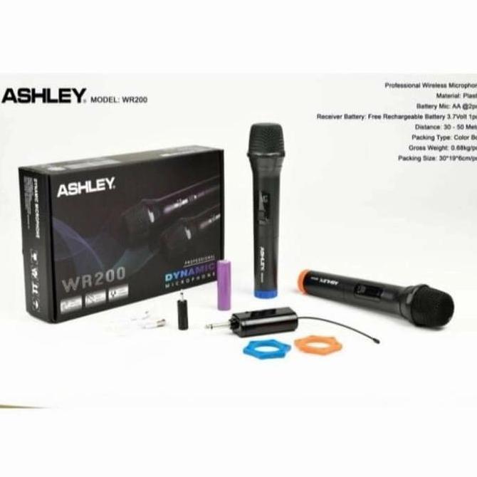 Mic wireless ashley wr 200 original 2mic wireles Original