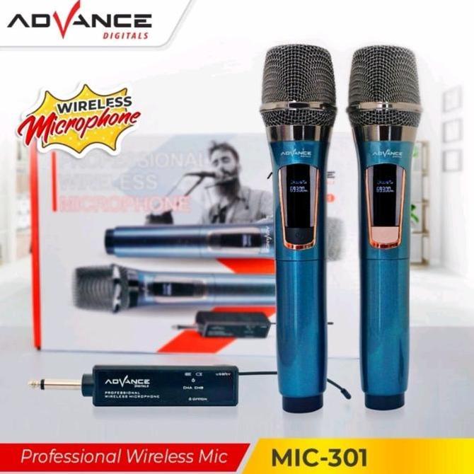 Advance MIC-301 Double Digital Mic Wireless Microphone Metalic Original