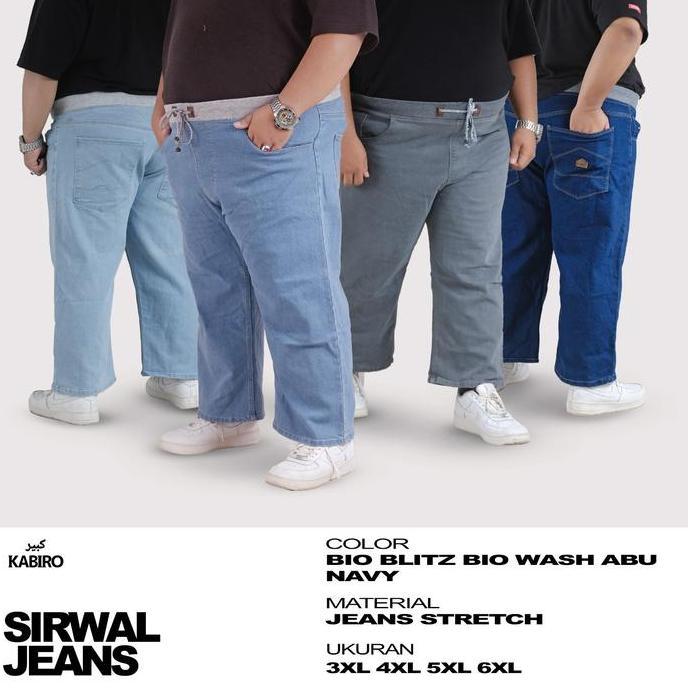DF235>> Sirwal Jeans Big Size - Celana Panjang Jeans Jumbo Pria Dewasa