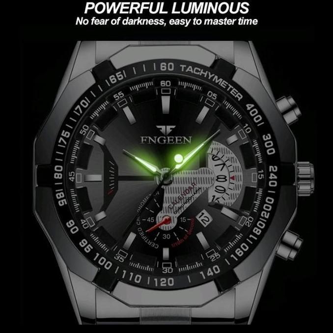 DF304>> Jam Tangan Pria FNGEEN S001 SILVER ORIGINAL LEBARAN