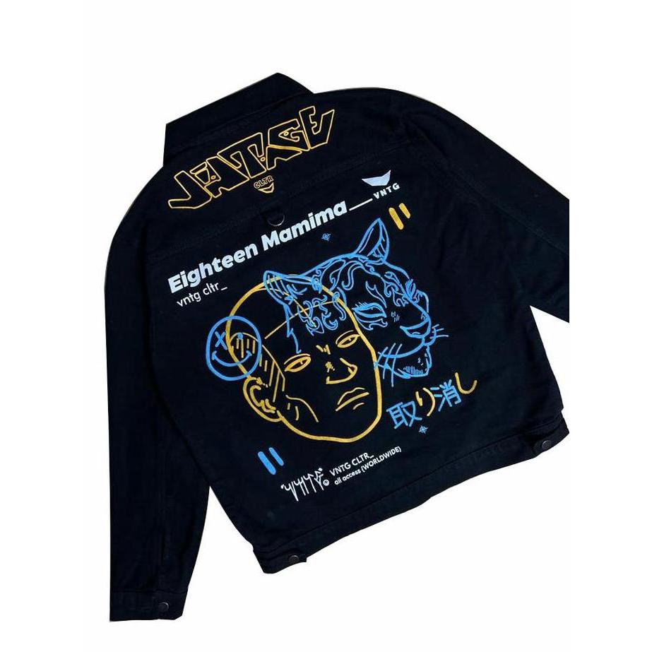 DF241>> Jaket Jeans Denim Digital Print Pria Wanita