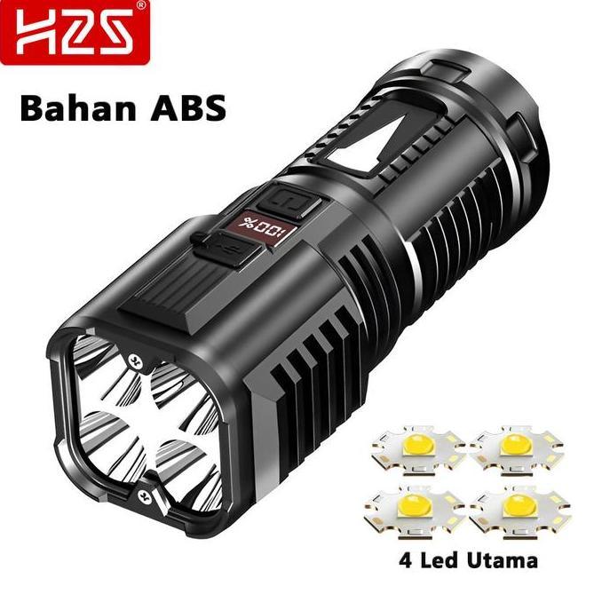 Senter Led 4 Mata Cob Rechargeable Senter S66