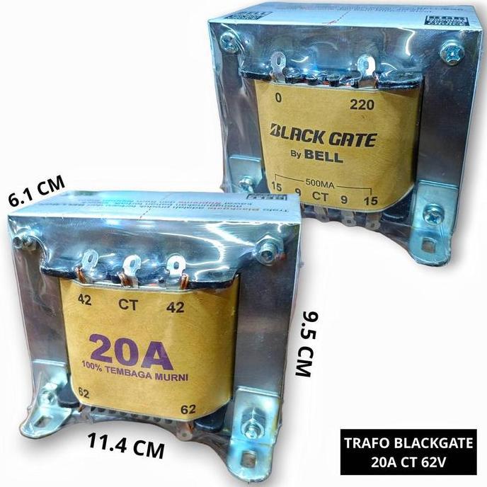 Kualitas terbaik] Trafo Segi 20A CT 62V Blackgate BELL Travo Kotak