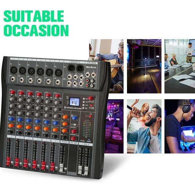 New Baxs Mixer Audio 6 Ct60S Audio Mixer Equalizer Profesional 6Saluran Efek Revebawaan Mendukung Ad