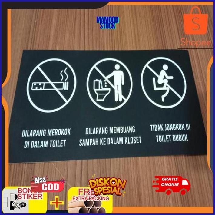 ryu-56 ty-65 sticker dilarang jongkok di toilet - dilarang merokok di toilet stiker Keren Berkualita