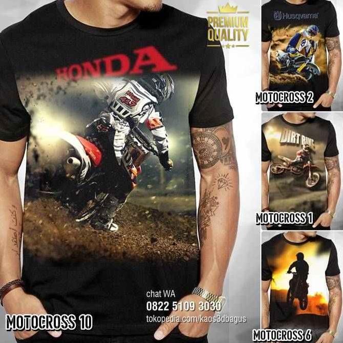TERBARU - Baju KAOS TRAIL MOTOCROSS Husqvarna HONDA Kaos Motor Trail PREMIUM