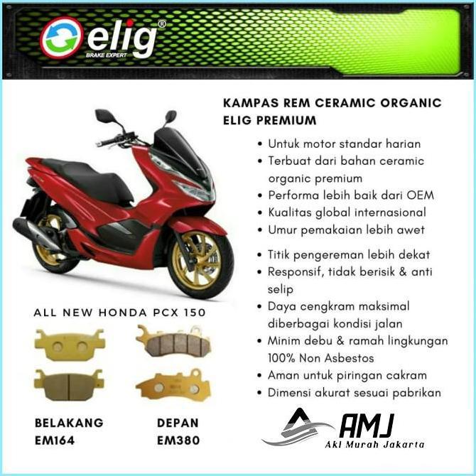 Elig Kampas Rem Depan Belakang Honda Pcx 150 Cbs Em164 - Em380