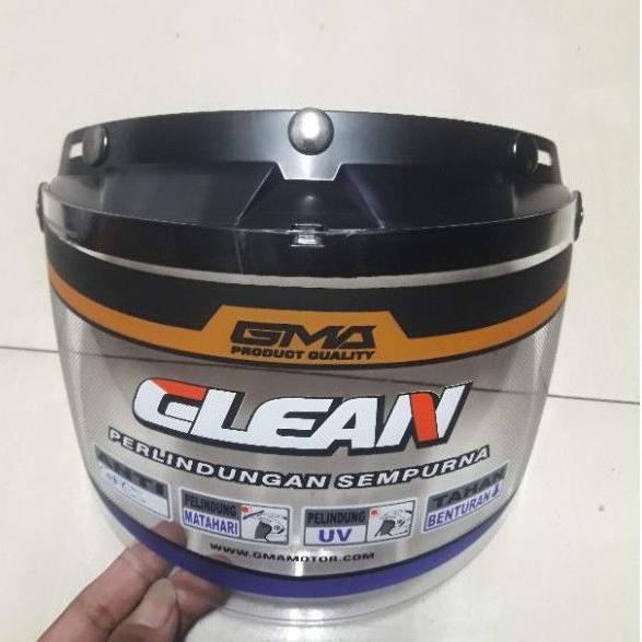 kaca helm bogo datar kaca bening merk clean BEST