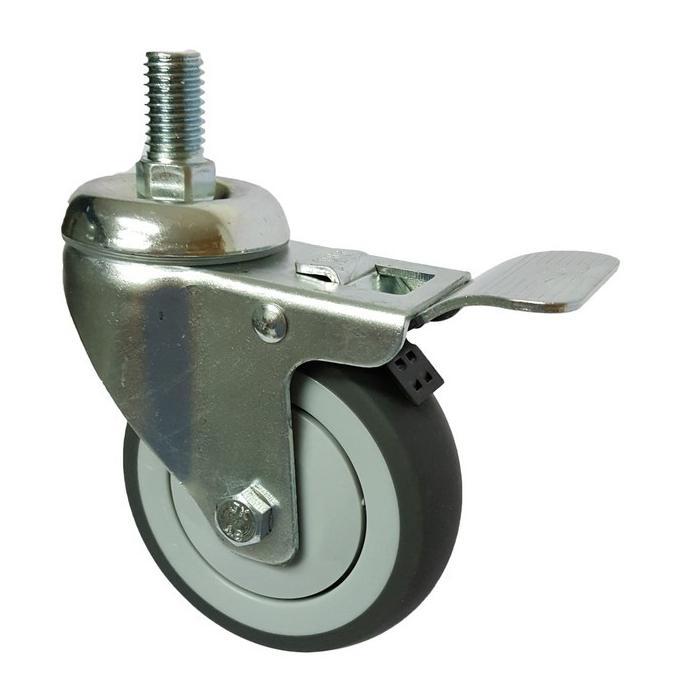 Roda Caster Troli / Trolley / Karet Abu TPR 4 Inch Drat / Tusuk / As Rem ( Kunci ) Ranger Germany Ro