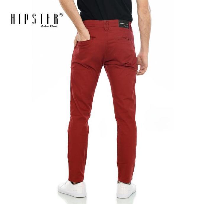 Hipster celana chino panjang pria warna MAROON celanachinos panjang