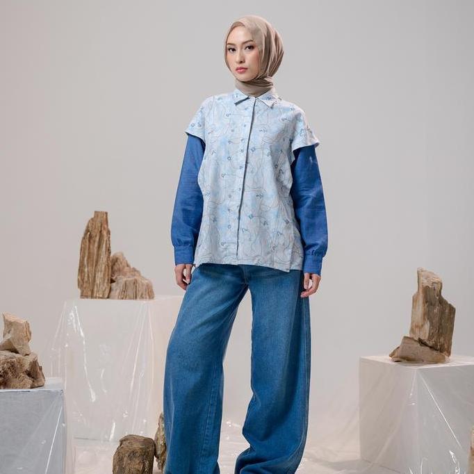 Promo ZM Zaskia Mecca - Couple Set Blouse Gamis Tunik Kemeja Koko Pria Motif - Aksara Nusantara - Ed