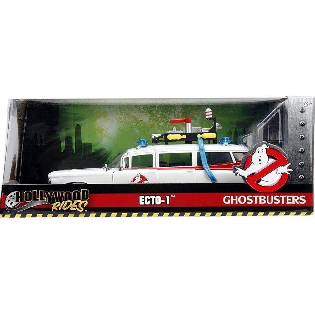 Jada Toys Hollywood Rides: Ghostbusters Ecto-1, Wei, Mastab 1:24 Original Produk