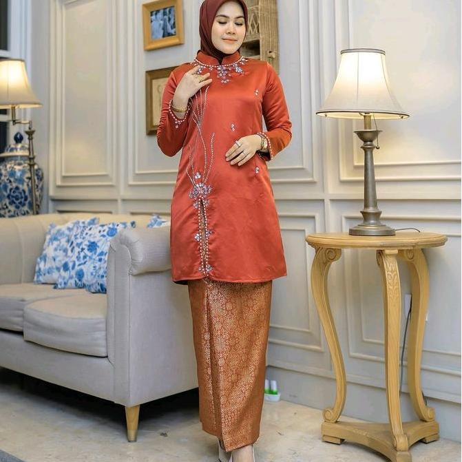 Promo VERONA SET(+FREE HIJAB) // SETELAN KEBAYA SATIN PAYET TERBARU // SETELAN KONDANGAN TERBARU // 