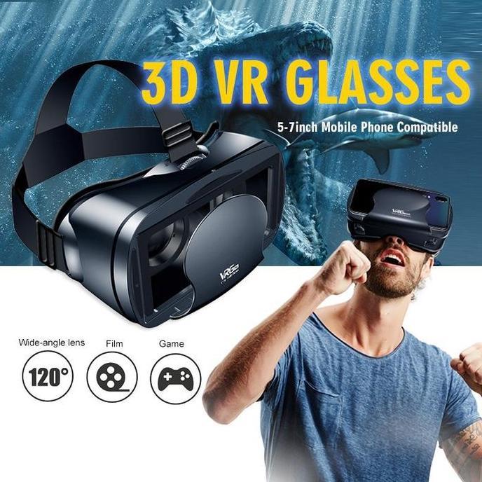 KACAMATA GOOGLE VR 3D U/ HP ANDROID DAN IPHONE - PROMO ORIGINAL DAN TERPERCAYA