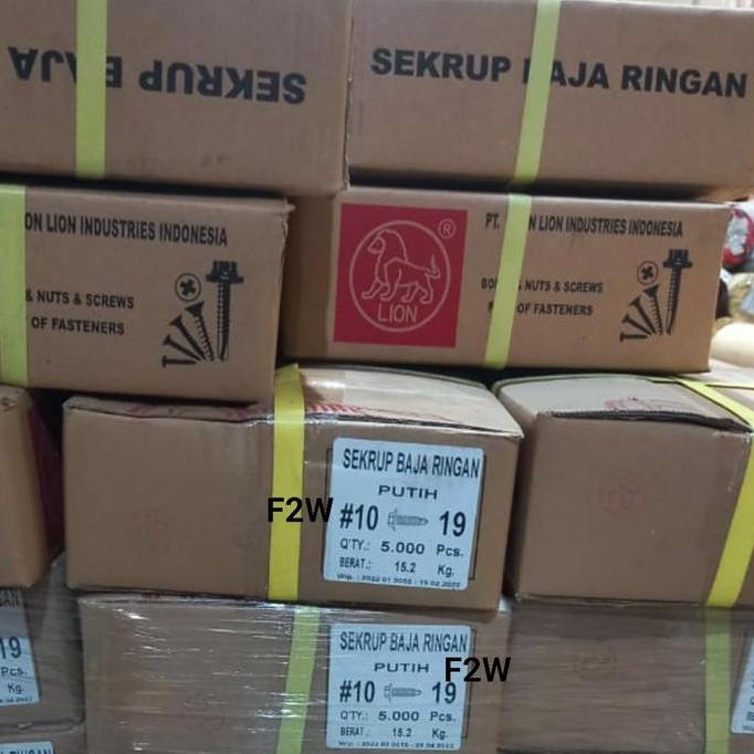 Promo #10X19 Baut Baja Ringan 10X19 Moon Lion Baut Sekrup Roofing Baja Ringan L Cod