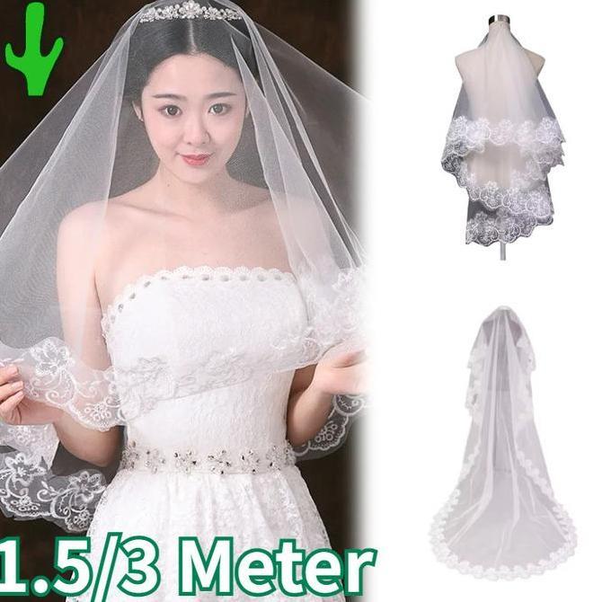 1.5/3 Meters Veil Bride Veil Altar Veil Bridal Long Veil Bridal Veil For Wedding Party Slayer Weddin
