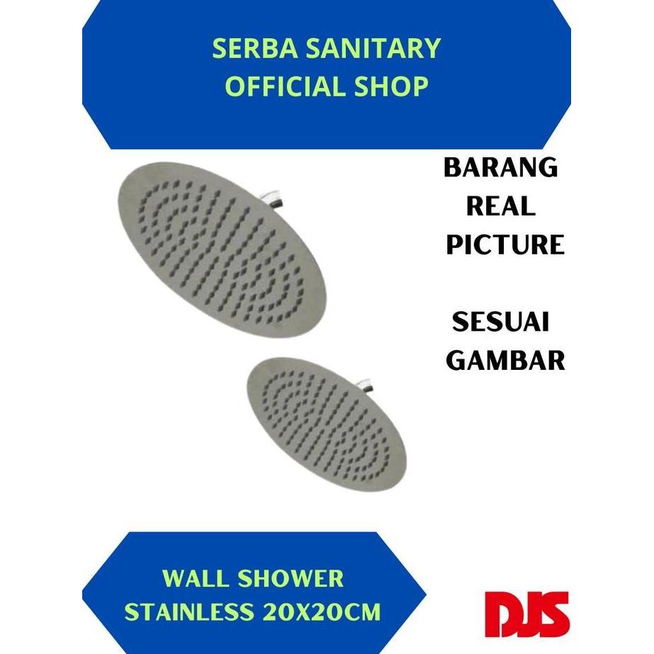 COWSLIP DJS PROMO HEAD Kepala Wall Shower Rainfall Shower Head Stainless 10 INCH - 10 INCH 25x25 CM 